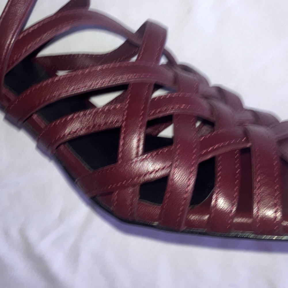 Seychelles CHARTER  Leather STRAPPY BLOCK HEEL SANDAL in Wine 8 NWOT - Picture 8 of 9